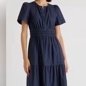 Quince puff sleeved elegant Navy Blue Maxi